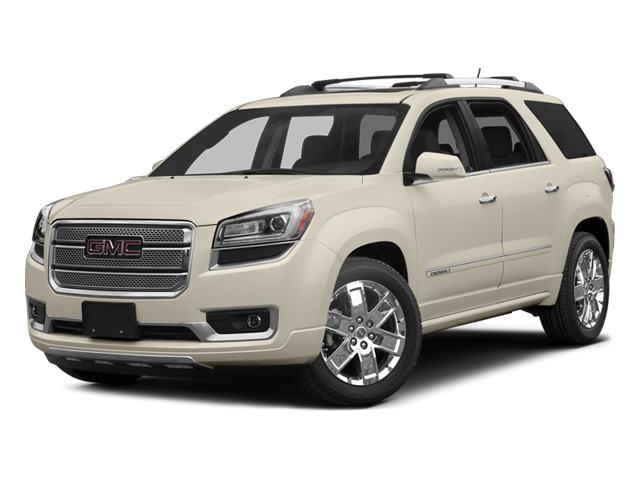 2014 GMC Acadia Denali in Crystal Red Tintcoat — front three-quarter view