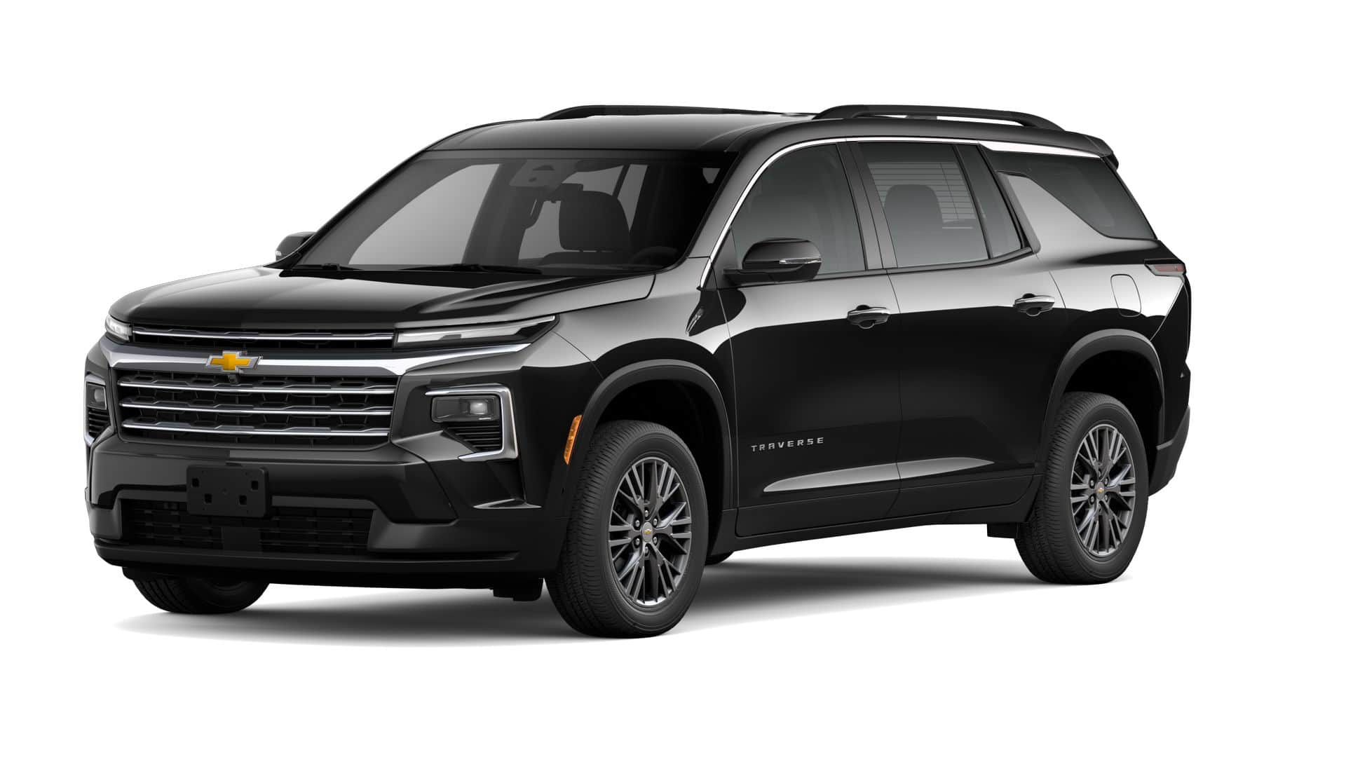 2026 Chevrolet Traverse LT in Mosaic Black Metallic — front three-quarter view
