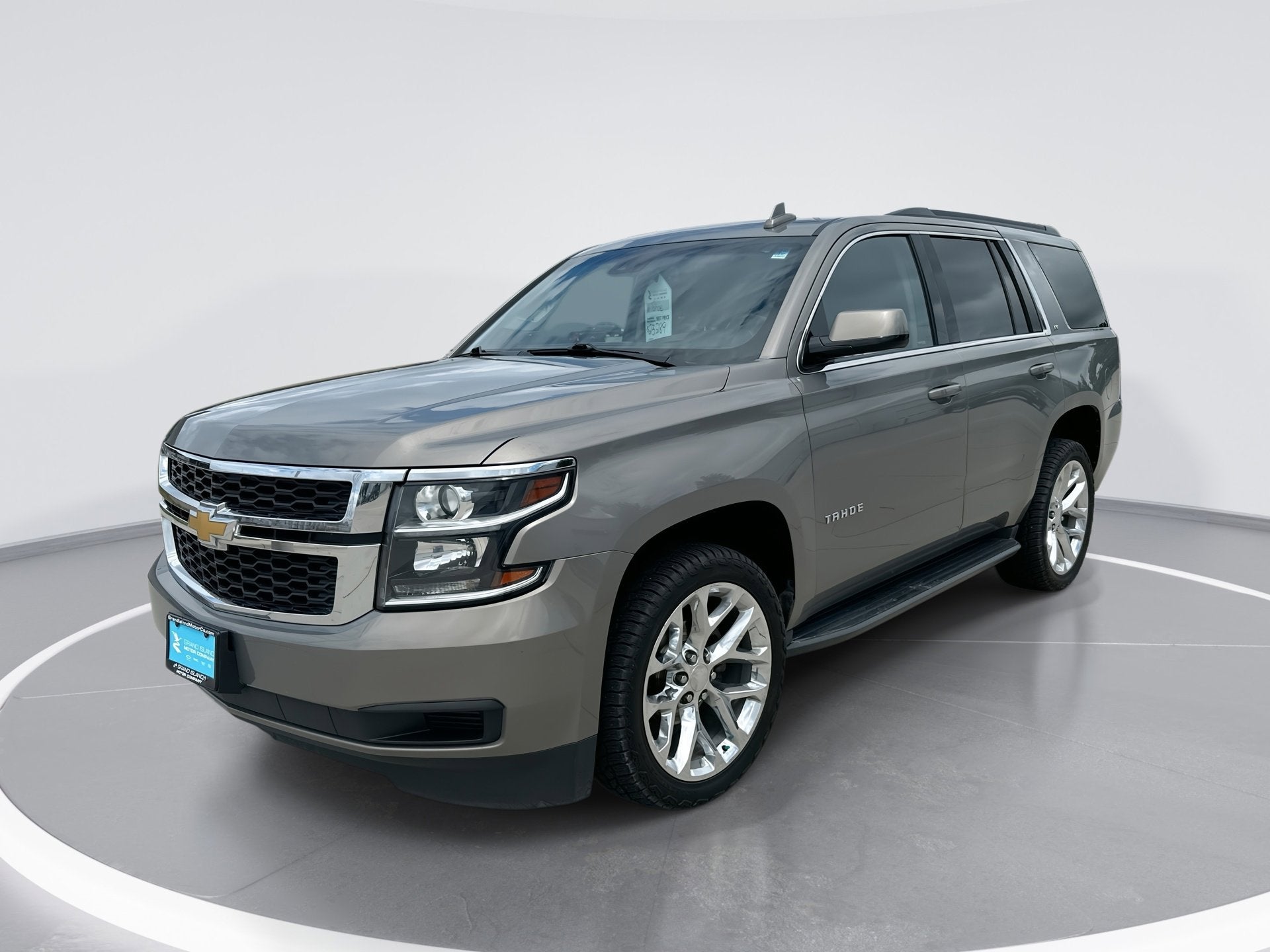 2018 Chevrolet Tahoe LT in Pepperdust Metallic — front three-quarter view