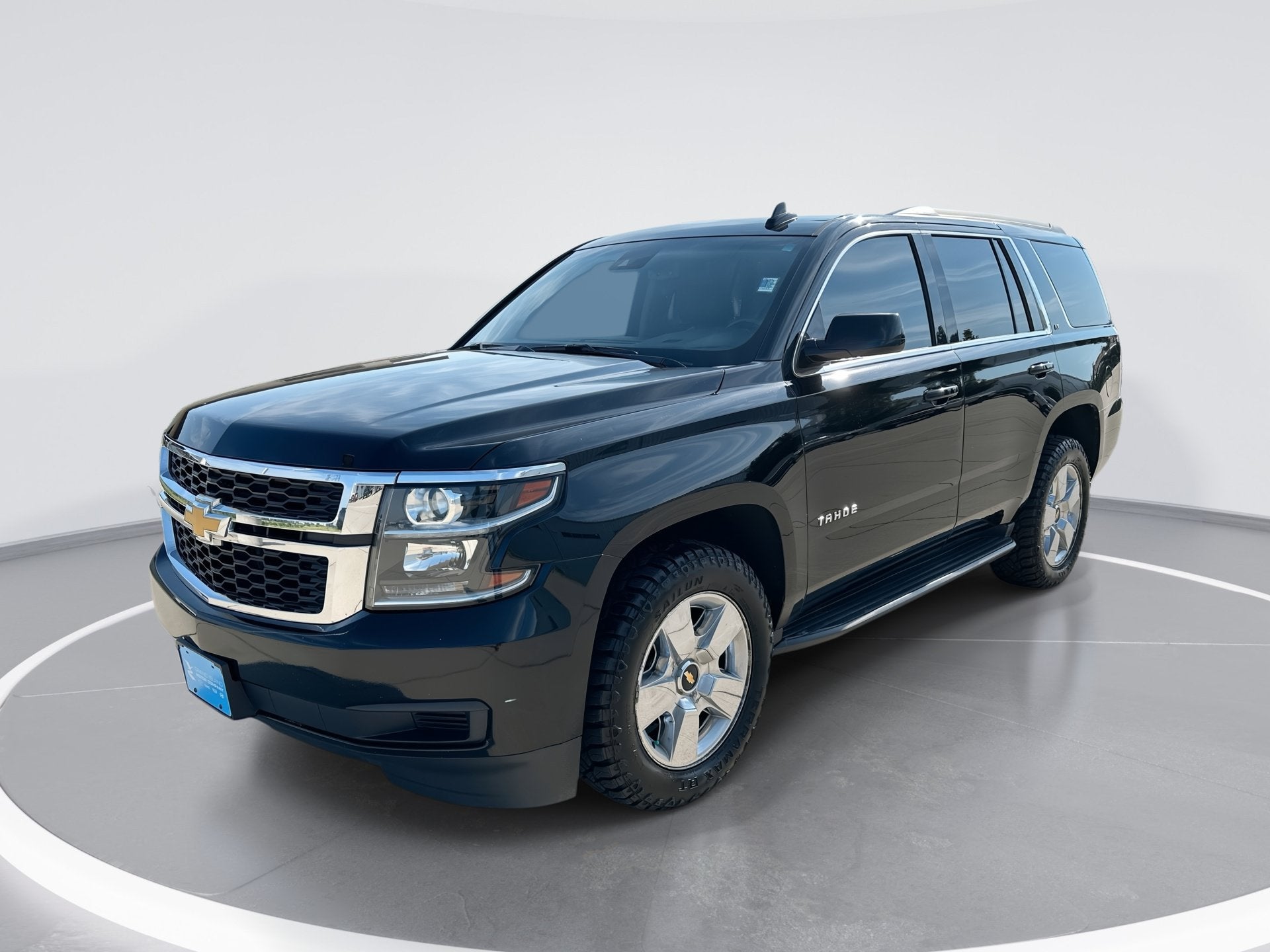 2019 Chevrolet Tahoe LT in Black — front three-quarter view